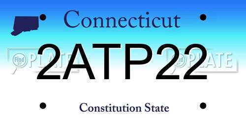 2ATP22 Connecticut License Plate