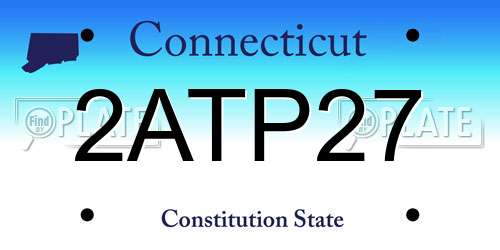 2ATP27 Connecticut License Plate
