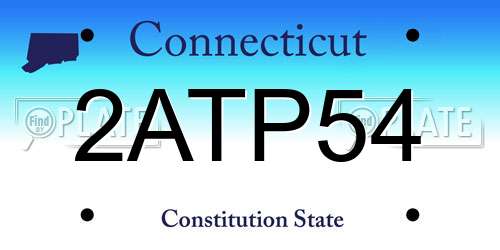 2ATP54 Connecticut License Plate