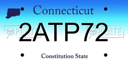 2ATP72 Connecticut License Plate