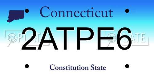 2ATPE6 Connecticut License Plate