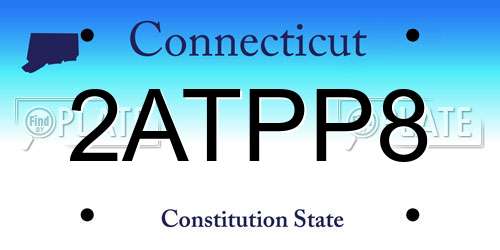 2ATPP8 Connecticut License Plate