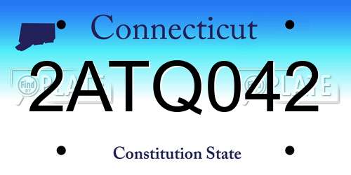 2ATQ042 Connecticut License Plate