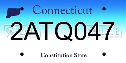 2ATQ047 Connecticut License Plate