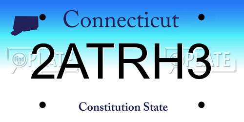 2ATRH3 Connecticut License Plate
