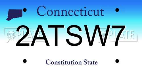 2ATSW7 Connecticut License Plate