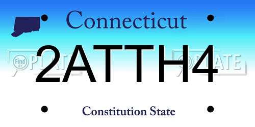2ATTH4 Connecticut License Plate