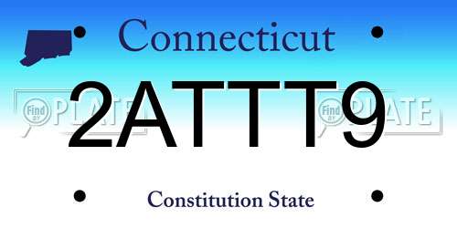 2ATTT9 Connecticut License Plate