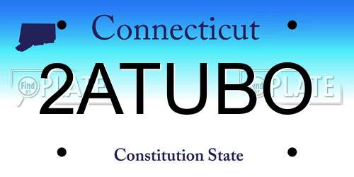 2ATUBO Connecticut License Plate