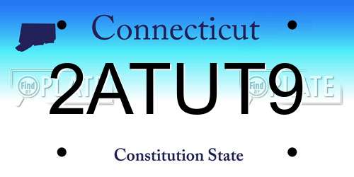 2ATUT9 Connecticut License Plate