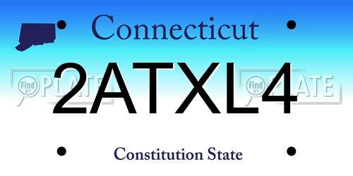 2ATXL4 Connecticut License Plate