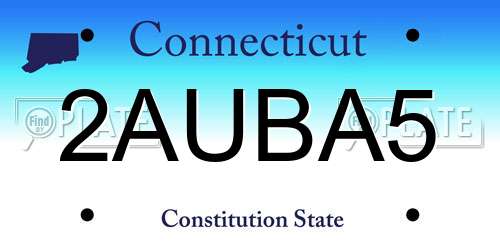 2AUBA5 Connecticut License Plate