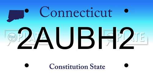 2AUBH2 Connecticut License Plate