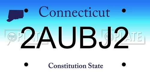 2AUBJ2 Connecticut License Plate