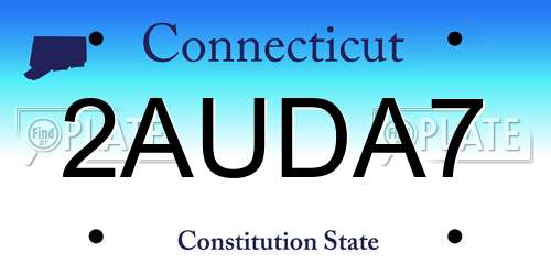 2AUDA7 Connecticut License Plate