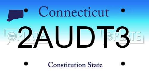 2AUDT3 Connecticut License Plate