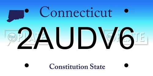 2AUDV6 Connecticut License Plate
