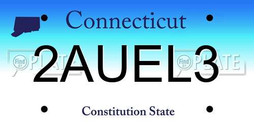 2AUEL3 Connecticut License Plate