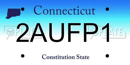 2AUFP1 Connecticut License Plate