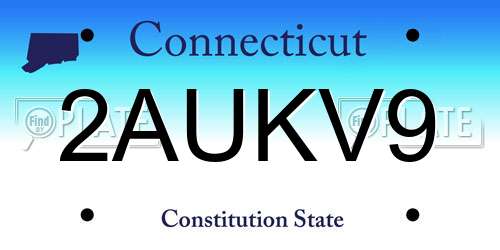 2AUKV9 Connecticut License Plate
