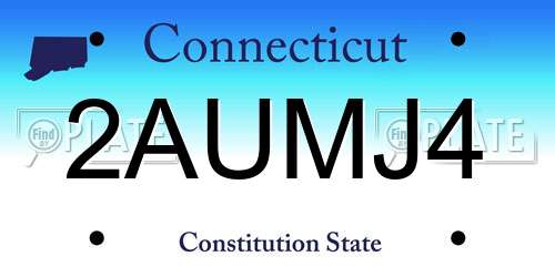 2AUMJ4 Connecticut License Plate