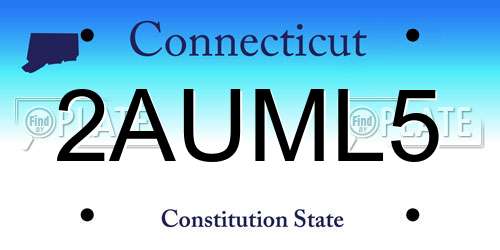 2AUML5 Connecticut License Plate