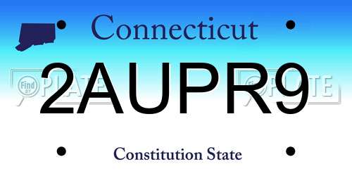 2AUPR9 Connecticut License Plate