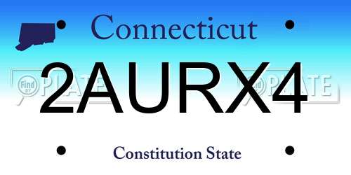 2AURX4 Connecticut License Plate