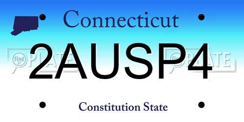 2AUSP4 Connecticut License Plate