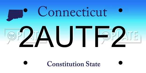 2AUTF2 Connecticut License Plate