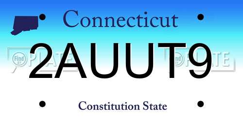 2AUUT9 Connecticut License Plate