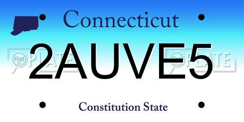 2AUVE5 Connecticut License Plate