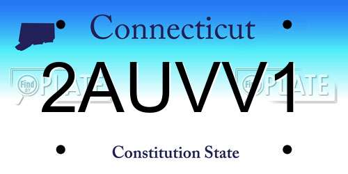 2AUVV1 Connecticut License Plate