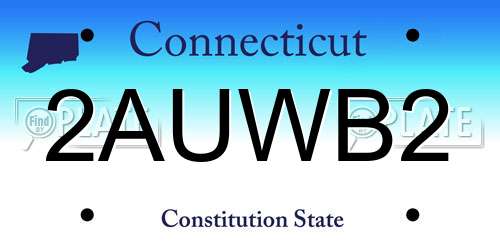 2AUWB2 Connecticut License Plate