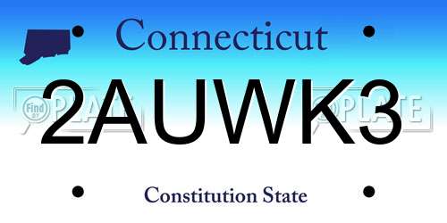 2AUWK3 Connecticut License Plate