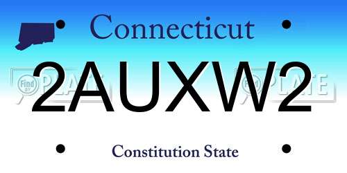 2AUXW2 Connecticut License Plate