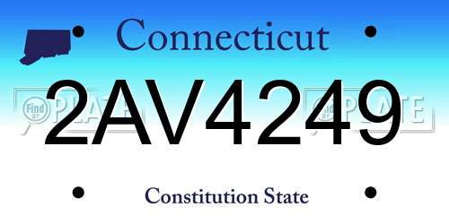 2AV4249 Connecticut License Plate