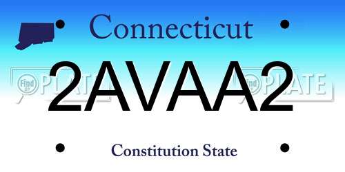 2AVAA2 Connecticut License Plate