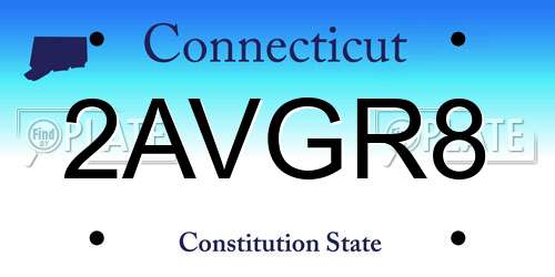 2AVGR8 Connecticut License Plate