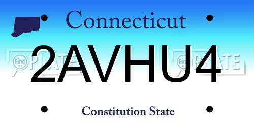 2AVHU4 Connecticut License Plate