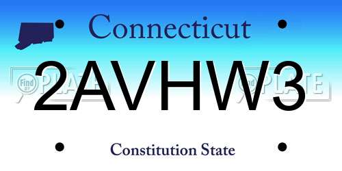 2AVHW3 Connecticut License Plate