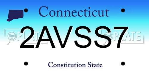 2AVSS7 Connecticut License Plate