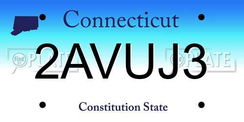 2AVUJ3 Connecticut License Plate