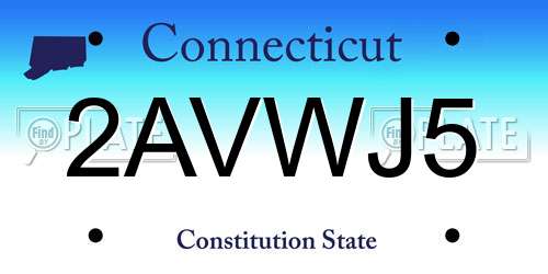 2AVWJ5 Connecticut License Plate