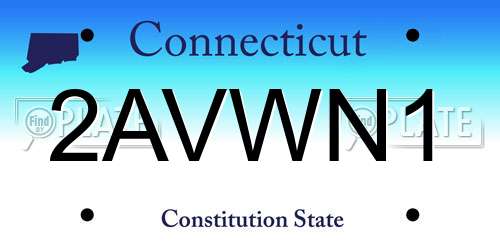 2AVWN1 Connecticut License Plate