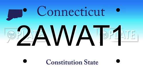 2AWAT1 Connecticut License Plate