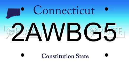2AWBG5 Connecticut License Plate
