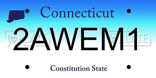 2AWEM1 Connecticut License Plate