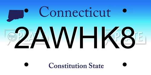 2AWHK8 Connecticut License Plate