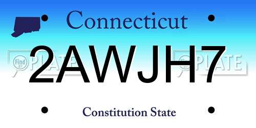 2AWJH7 Connecticut License Plate